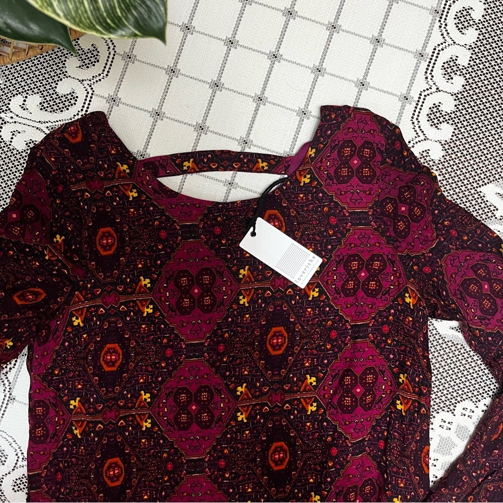 NWT love riche long sleeve ruffle mini dress with back cut out size medium - Picture 3 of 8